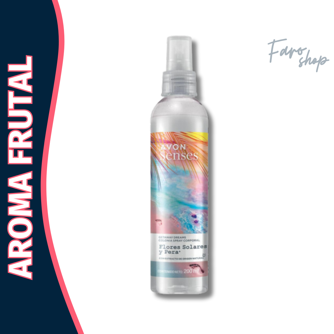 COLONIA SPRAY CORPORAL FLORES SOLARES Y PERA AVON SENSES