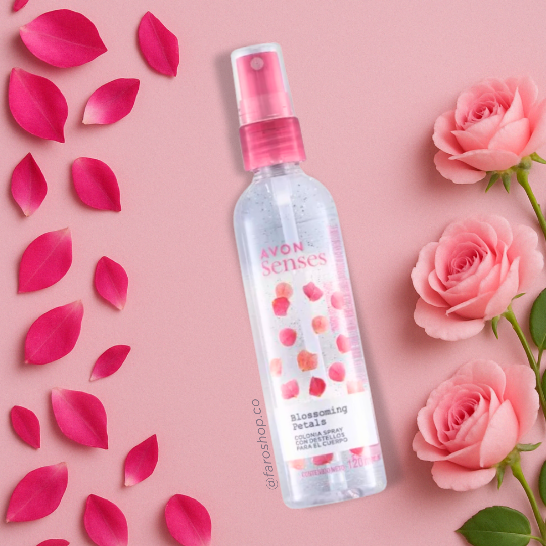 COLONIA SPRAY CON DESTELLOS BLOSSOMING PETALS AVON SENSES