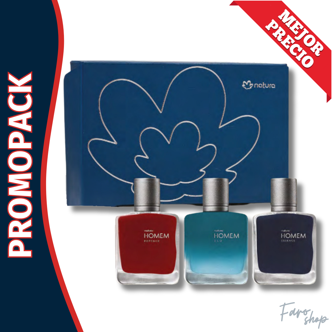 KIT DE 3 PERFUMES HOMEM: ELO + POTENCE + ESSENCE 25ML