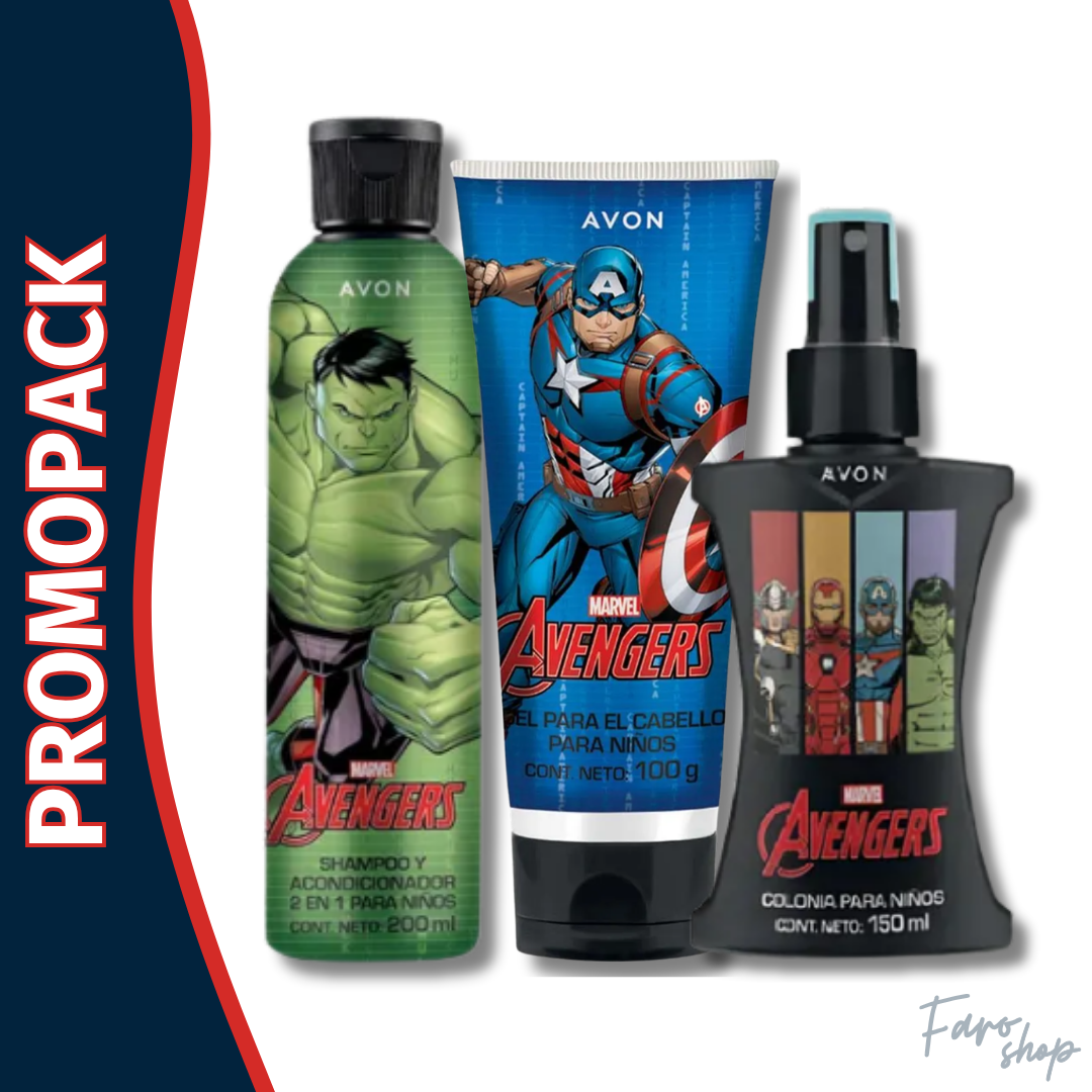 PROMOPACK AVENGERS: COLONIA + SHAMPOO + GEL