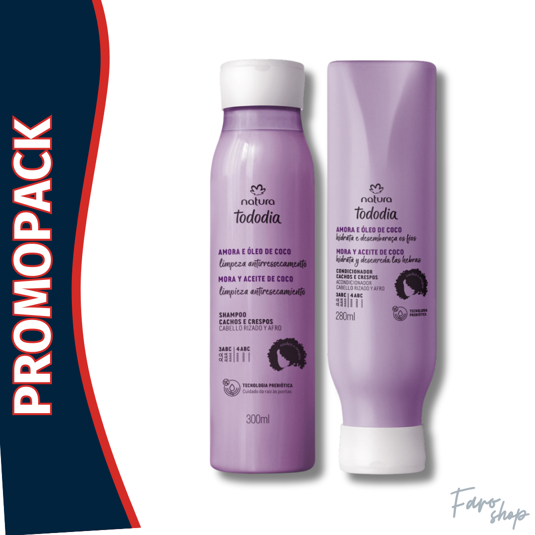 PROMOPACK SHAMPOO + ACONDICIONADOR - TODODIA LIMPIEZA ANTIRESECAMIENTO CABELLO RIZADO Y AFRO