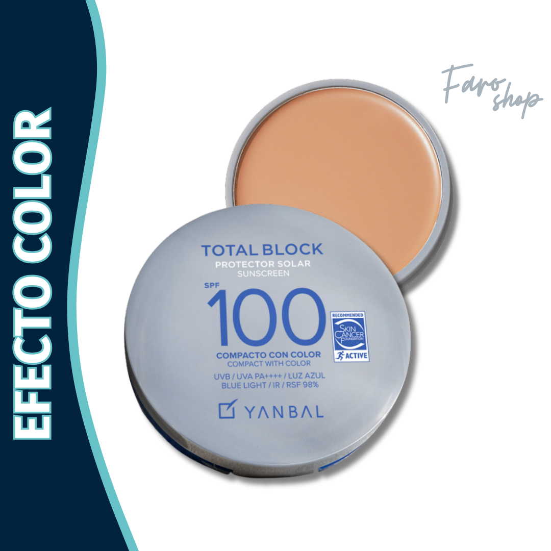 PROTECTOR SOLAR COMPACTO SPF 100 TOTAL BLOCK - Beige claro