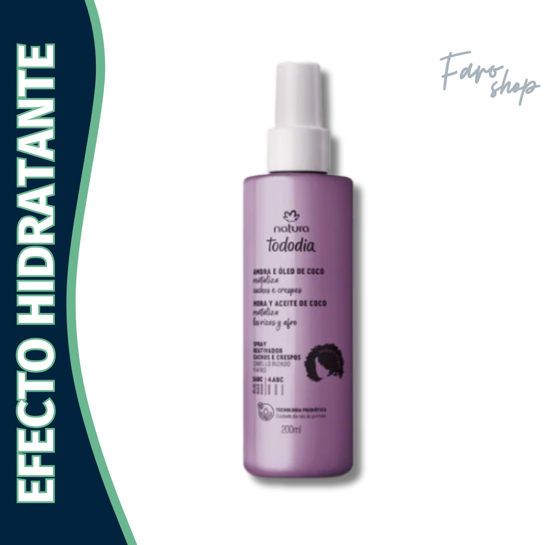 SPRAY HIDRATANTE TODODIA LIMPIEZA ANTIRESECAMIENTO CABELLO RIZADO Y AFRO