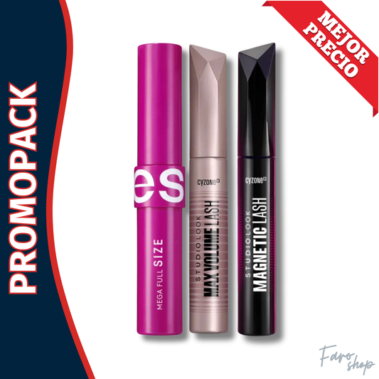 PROMOPACK 3 PESTAÑINAS: MEGA FULL SIZE + MAX VOLUME + MAGNETIC LASH