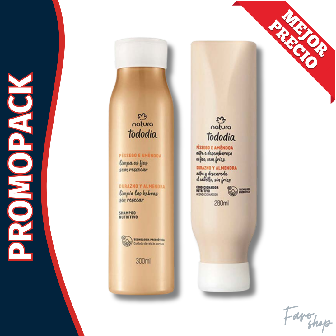 PROMOPACK SHAMPOO + ACONDICIONADOR TODODIA NUTRITIVO DURAZNO Y ALMENDRA