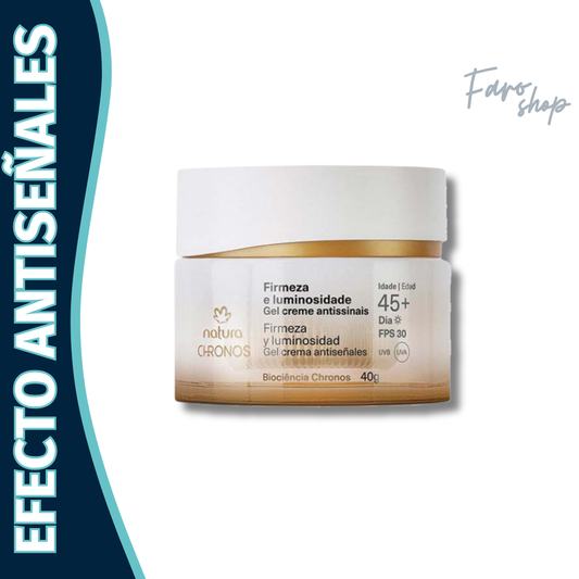 GEL CREMA ANTISEÑALES FIRMEZA Y LUMINOSIDAD 45+ DÍA CHRONOS DERMA NATURA