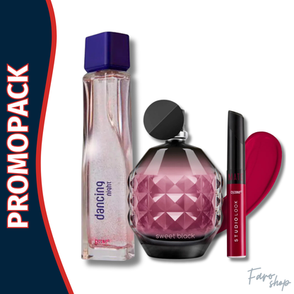 PROMOPACK DANCING NIGHT + SWEET BLACK + LABIAL STUDIO LOOK - Deep Red