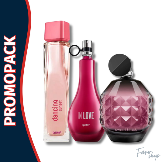 PROMOPACK PERFUMES DANCING SUNSET + IN LOVE + SWEET BLACK