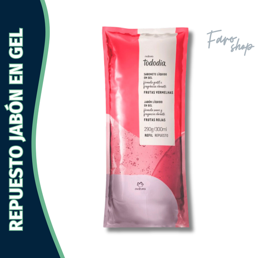 REPUESTO JABON LIQUIDO EN GEL TODODIA FRUTAS ROJAS
