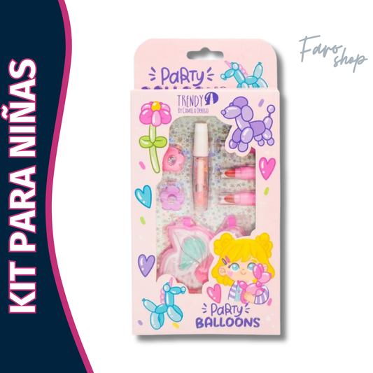 KIT DE MAQUILLAJE PARA NIÑAS PARTY BALLOONS