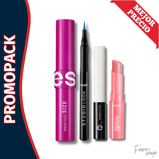PROMOPACK MEGA FULL SIZE + DELINEADOR PLUMON + DELINEADOR ALTA PRECISIÓN + LABIAL HIDRATANTE