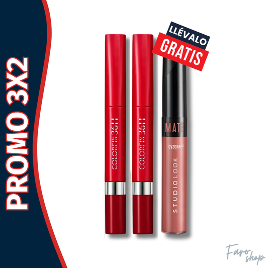 PROMO 3X2 - 2 LABIAL COLORFIX 24H PIMIENTA CALIENTE LLEVA LABIAL NUDE TULUM GRATIS