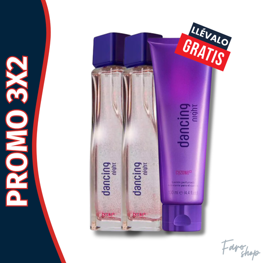 PROMO 3X2 - 2 PERFUMES DANCING NIGHT LLEVA 1 CREMA DANCING NIGHT GRATIS