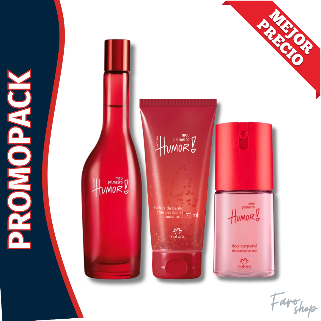 PROMOPACK PERFUME HUMOR MEU PRIMEIRO + SPRAY PERFUMADO + JABÓN LÍQUIDO
