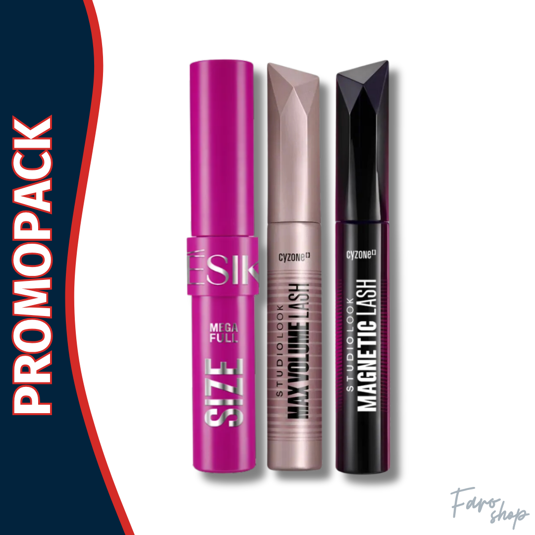 PROMOPACK 3 PESTAÑINAS: MEGA FULL SIZE + MAX VOLUME + MAGNETIC LASH