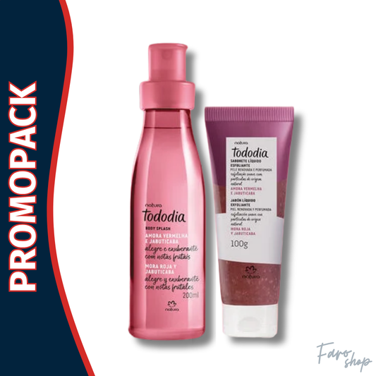 PROMOPACK COLONIA TODODIA MORA ROJA Y JABUTICABA + JABON LÍQUIDO EXFOLIANTE