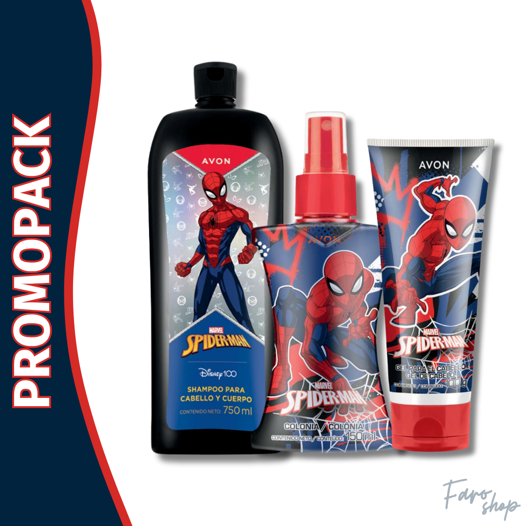 PROMOPACK COLONIA + SHAMPOO + GEL PARA NIÑO SPIDER-MAN