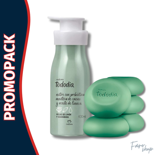PROMOPACK CREMA PARA EL CUERPO TODODIA HOJAS DE LIMÓN Y GUANABANA + JABONES EN BARRA