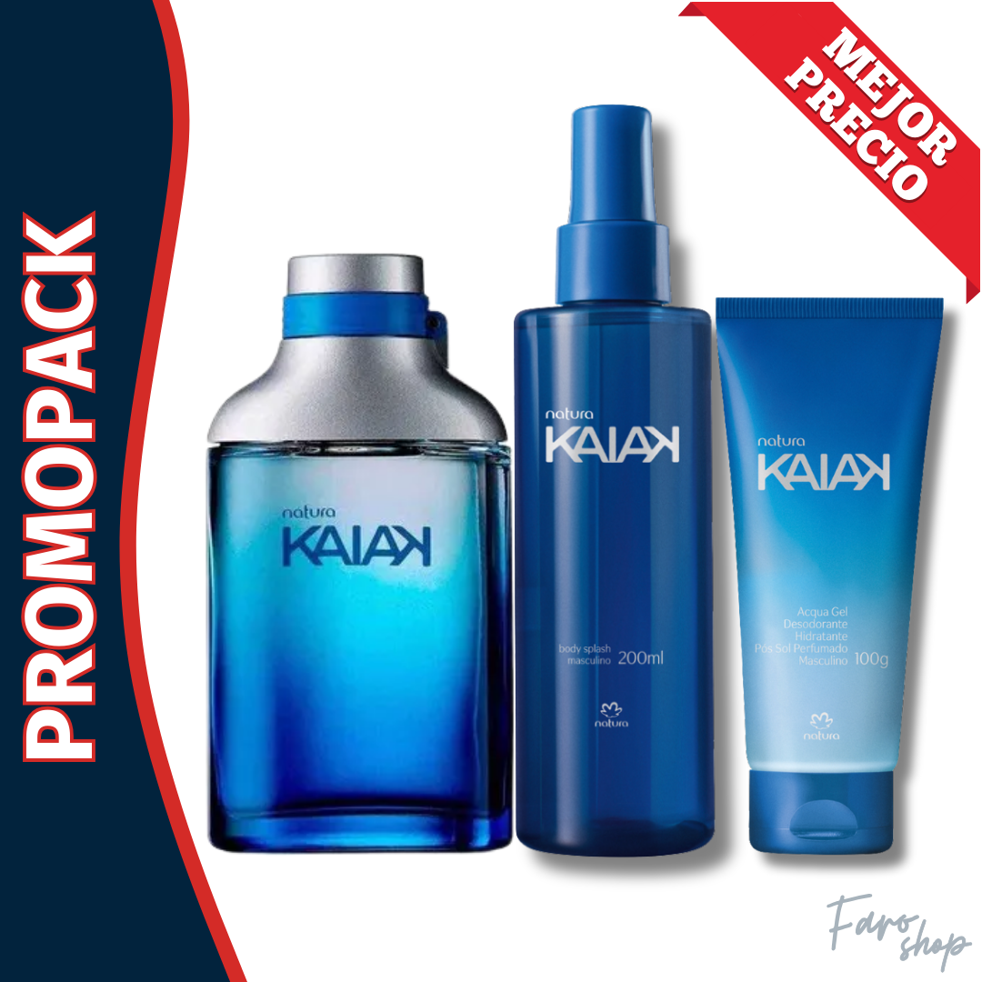 PROMOPACK PERFUME KAIAK MASCULINO + SPLASH + HIDRATANTE CORPORAL