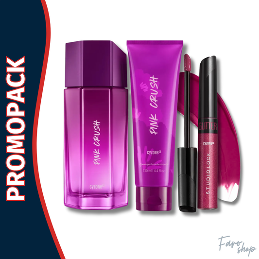 PROMOPACK PERFUME PINK CRUSH + CREMA PERFUMADA + LABIAL LÍQUIDO STUDIO LOOK PINK CRUSH