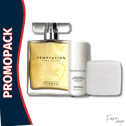 PROMOPACK PERFUME TEMPTATION MUJER + DESODORANTE + JABÓN EN BARRA