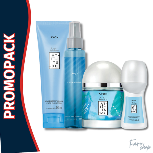 PROMOPACK PERFUME + CREMA + SPLASH + DESODORANTE LATIN ATTITUDE