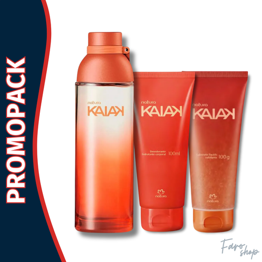 PROMOPACK PERFUME + JABON LIQUIDO EXFOLIANTE + CREMA HIDRATANTE KAIAK FEMENINO