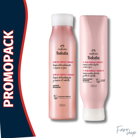 PROMOPACK SHAMPOO + ACONDICIONADOR TODODIA REPARADOR FLOR DE CEREZA Y AGUACATE