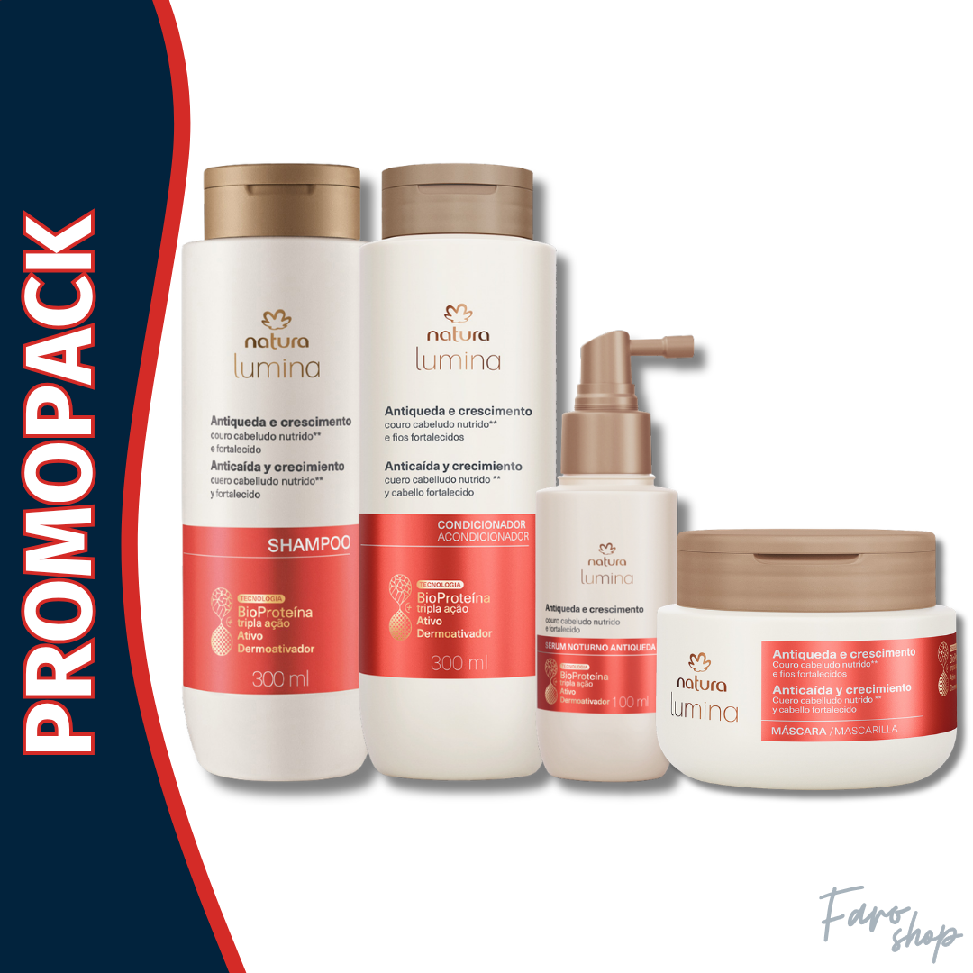 PROMOPACK SHAMPOO + ACONDICIONADOR + MASCARILLA + SERUM NOCTURNO LUMINA ANTICAÍDA Y CRECIMIENTO