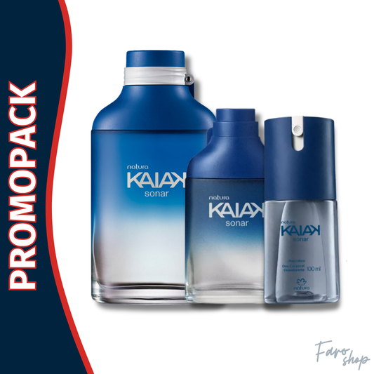 PROMOPACK PERFUME KAIAK SONAR MASCULINO + PERFUME MINI 25ML + SPRAY PERFUMADO