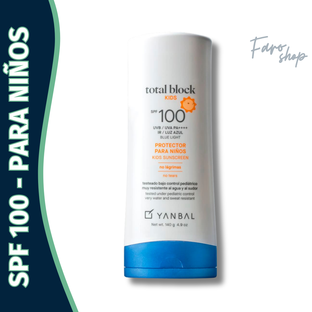 PROTECTOR SOLAR BLOQUEADOR SPF 100 TOTAL BLOCK KIDS