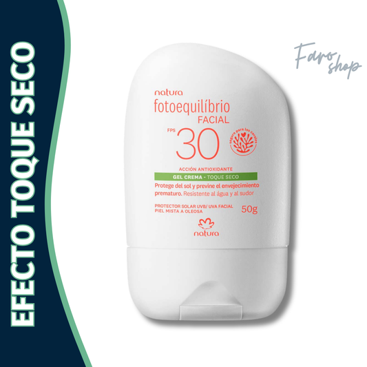 PROTECTOR SOLAR FACIAL EN GEL FPS 30 TOQUE SECO NATURA