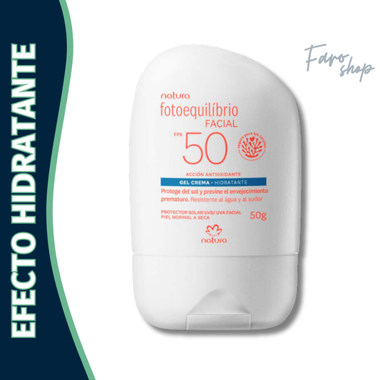 PROTECTOR SOLAR FACIAL EN GEL FPS 50 HIDRATANTE NATURA