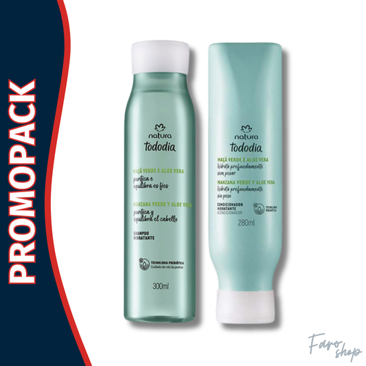 PROMOPACK SHAMPOO + ACONDICIONADOR TODODIA HIDRATANTE MANZANA VERDE Y ALOE VERA