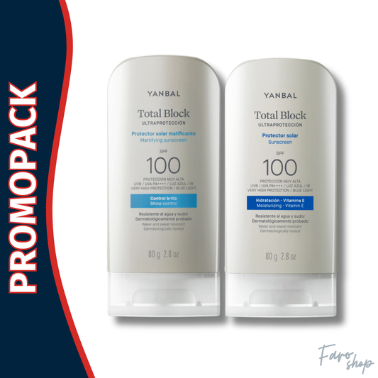 PROMOPACK PROTECTOR SOLAR BLOQUEADOR SPF 100 TOTAL BLOCK + MATIFICANTE